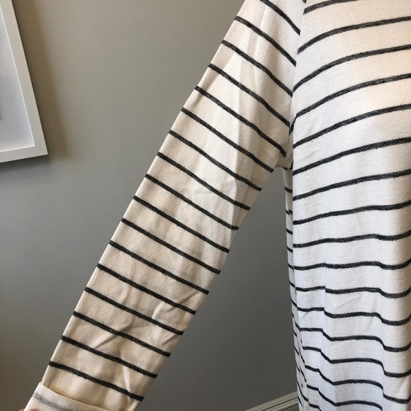 Long Sleeve Striped Black/Creme Dress - Picture 2 of 5